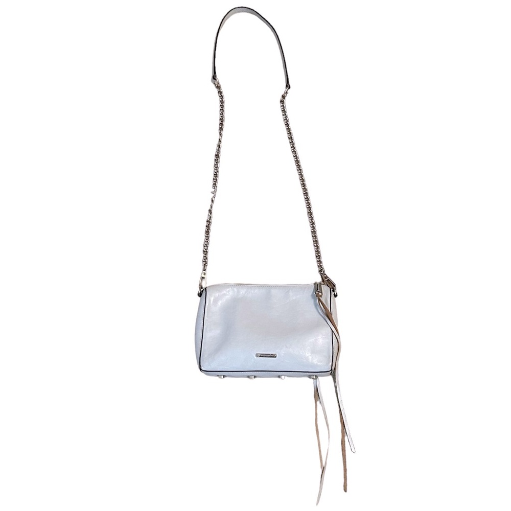 Rebecca Minkoff White Leather Crossbody Bag with Chain Strap - Picture 2 of 8